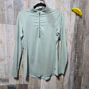 REI Olive Green Baselayer Quarter Zip Baselayer Sweatshirt Small Outdoor Hiking